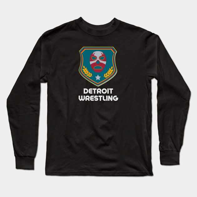 Detroit Wrestling "A Dark Era Turquoise" Long Sleeve T-Shirt by DDT Shirts